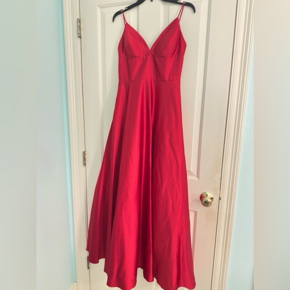 Betsy and Adam red full skirt formal dress size 4 - Picture 1 of 6